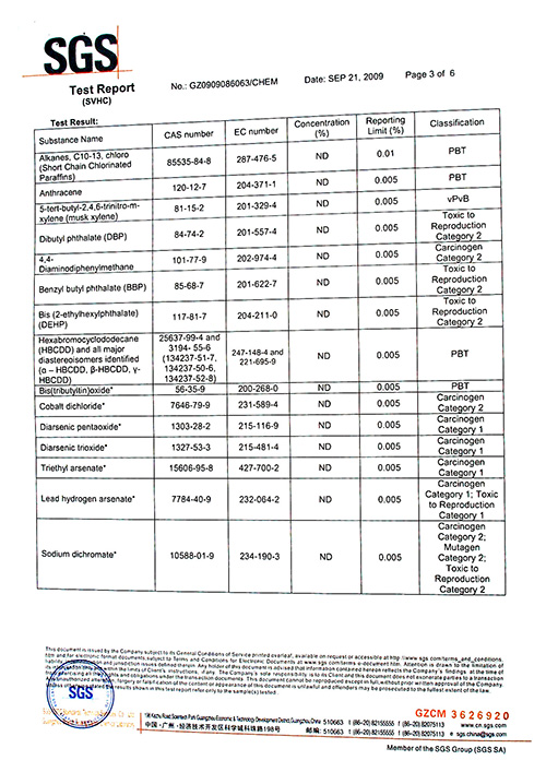 吉美SGS環(huán)保測試REACH-POM